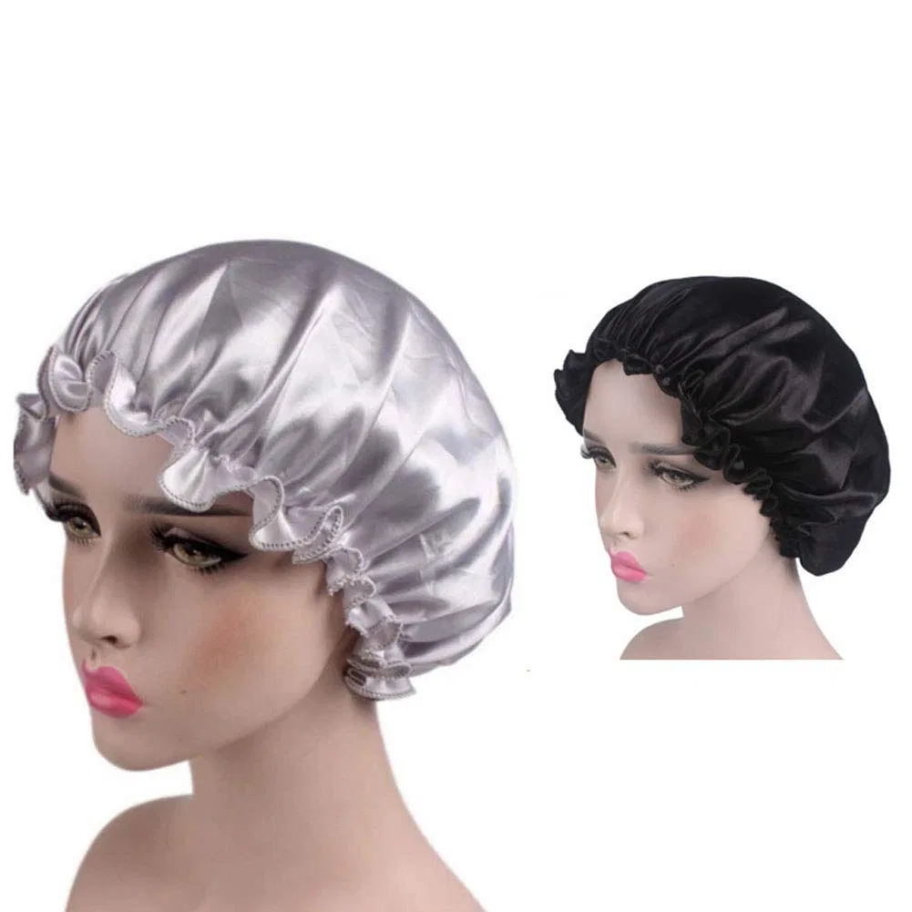Шапочка для душа Satin, Teensery, 2 шт, Schwarz und Silber