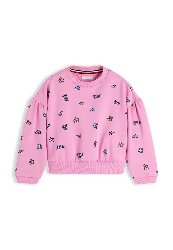 Свитшот с принтом Lg Emb Crew Neck Tommy Hilfiger, Pink Daisy, розовый — фото 4