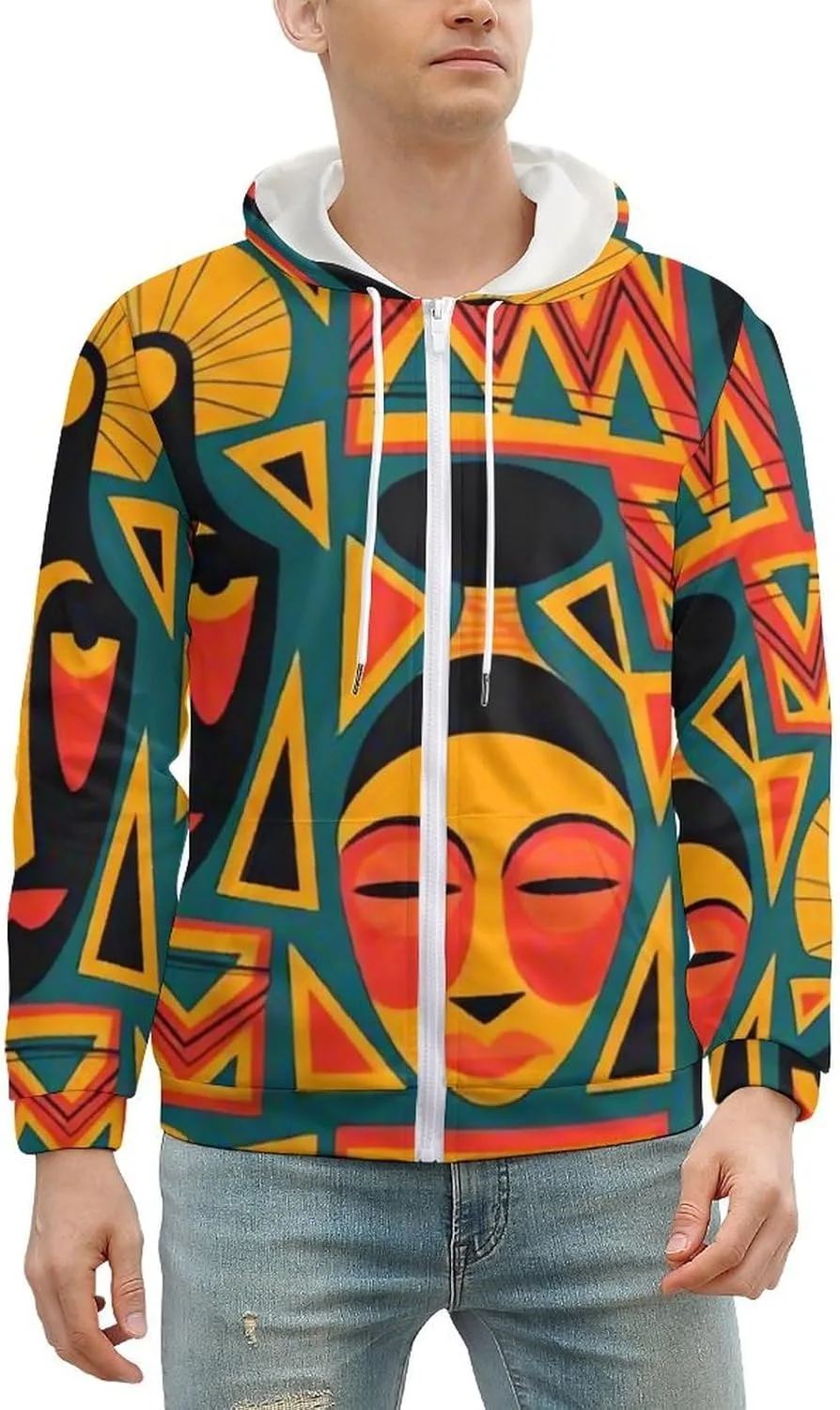 Толстовка с капюшоном African Tribal, мужская, на молнии, оверсайз — фото 2