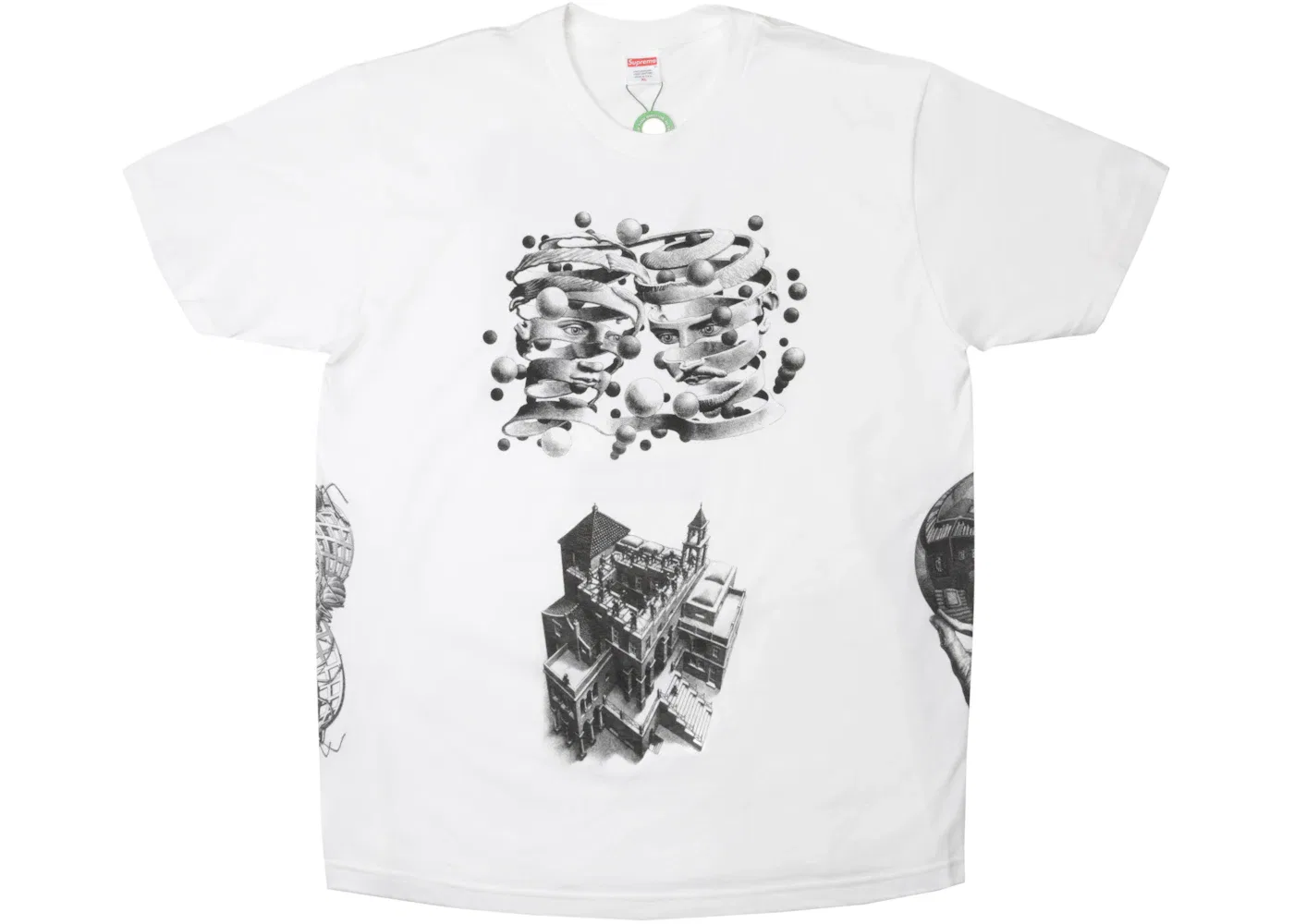 Мужская футболка с принтом Supreme MC Escher Collage Tee, White