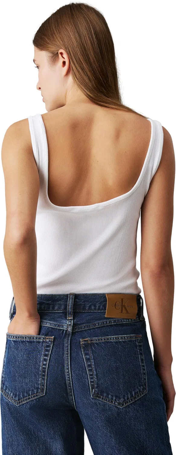 Женский топ с ребристой текстурой Calvin Klein, Bright White — фото 2