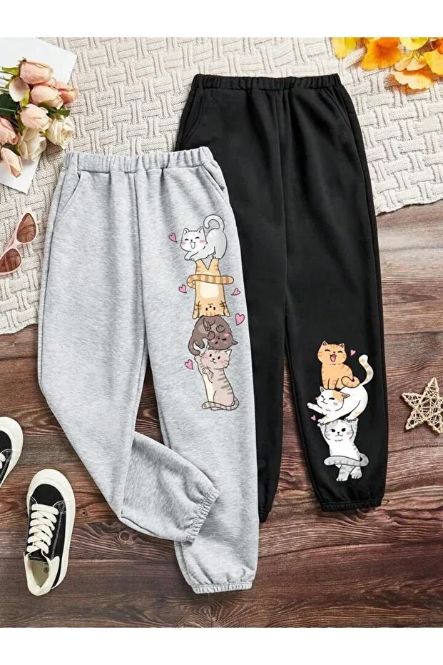 Детский спортивный костюм с принтом Cat Printed Kids, Multicolor