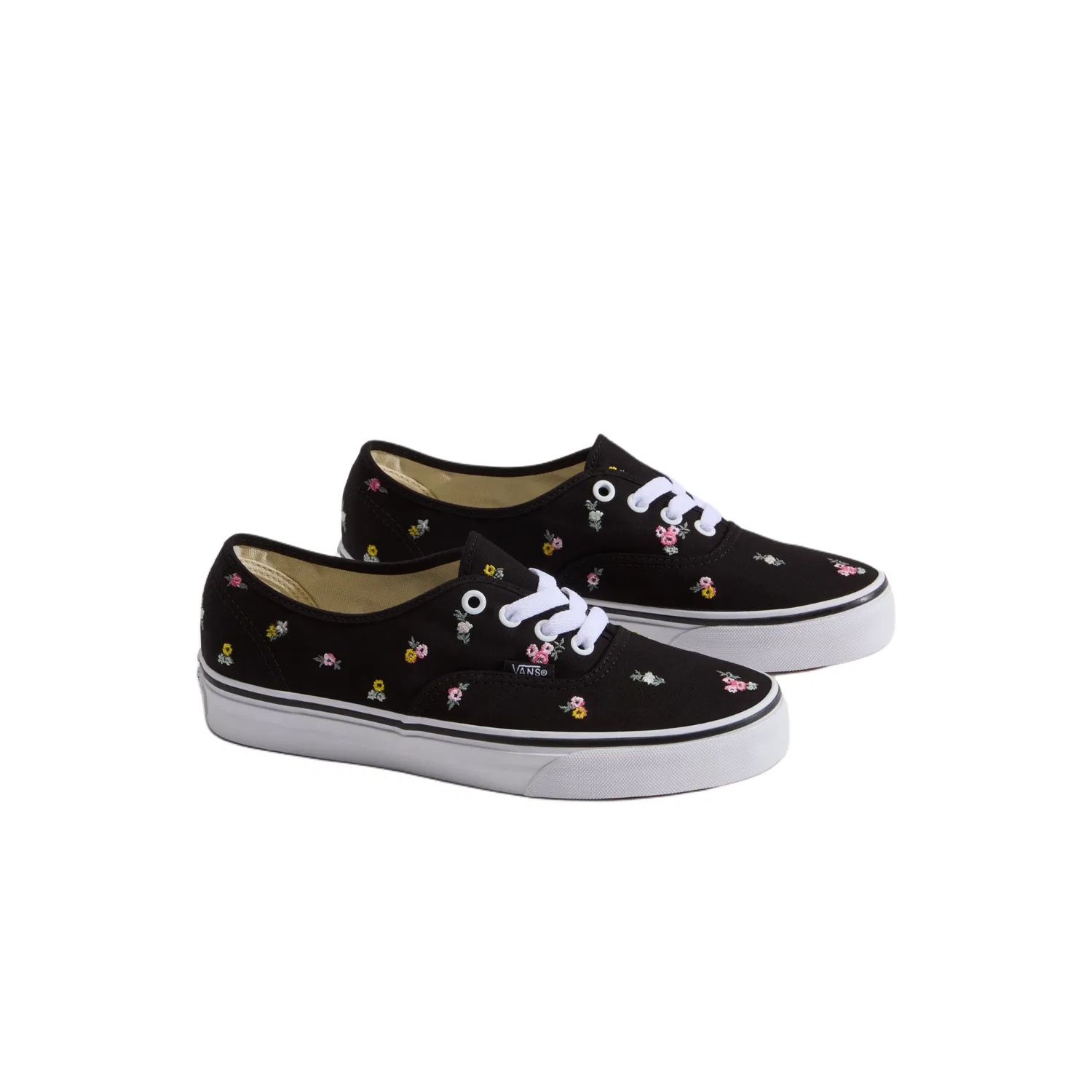 Детские кеды из хлопкового холста с низким верхом Authentic Canvas Shoes, бренд Vans, Black/Pink — фото 3
