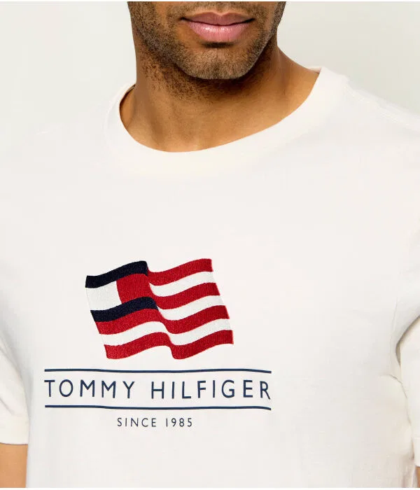 Мужская футболка с круглым вырезом Tommy Hilfiger, Écru — фото 4