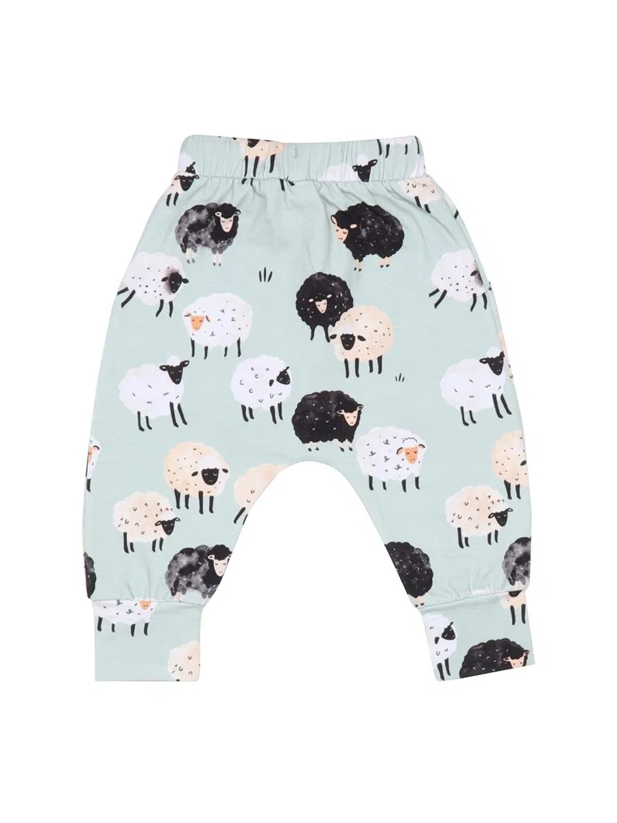 Брюки Walkiddy Regular Pants 'Walkiddy - Fluffy Sheeps Jogger' зеленого цвета — фото 2