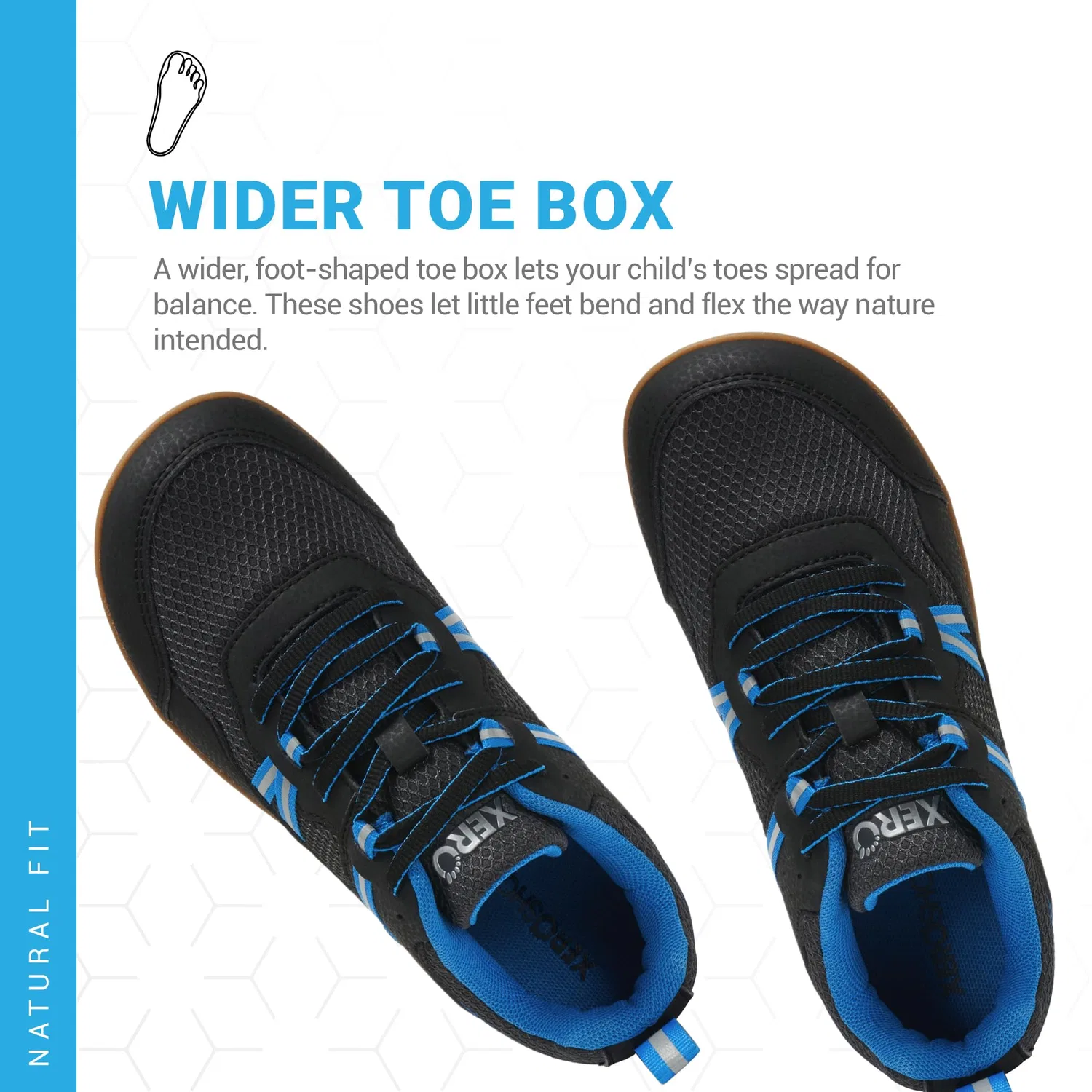 Детские кроссовки для мальчиков и девочек Pry-pp Xero Shoes, Black And Blue — фото 2