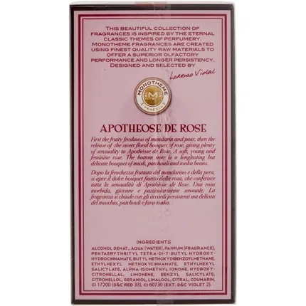 Парфюмерная вода Apotheose De Rose Monotheme, 100 мл