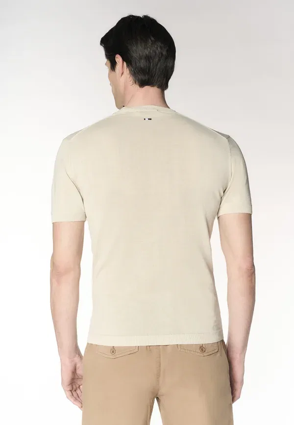 Футболка хлопковая Basic T-shirt U.S. Polo Assn., beige, бежевый — фото 3