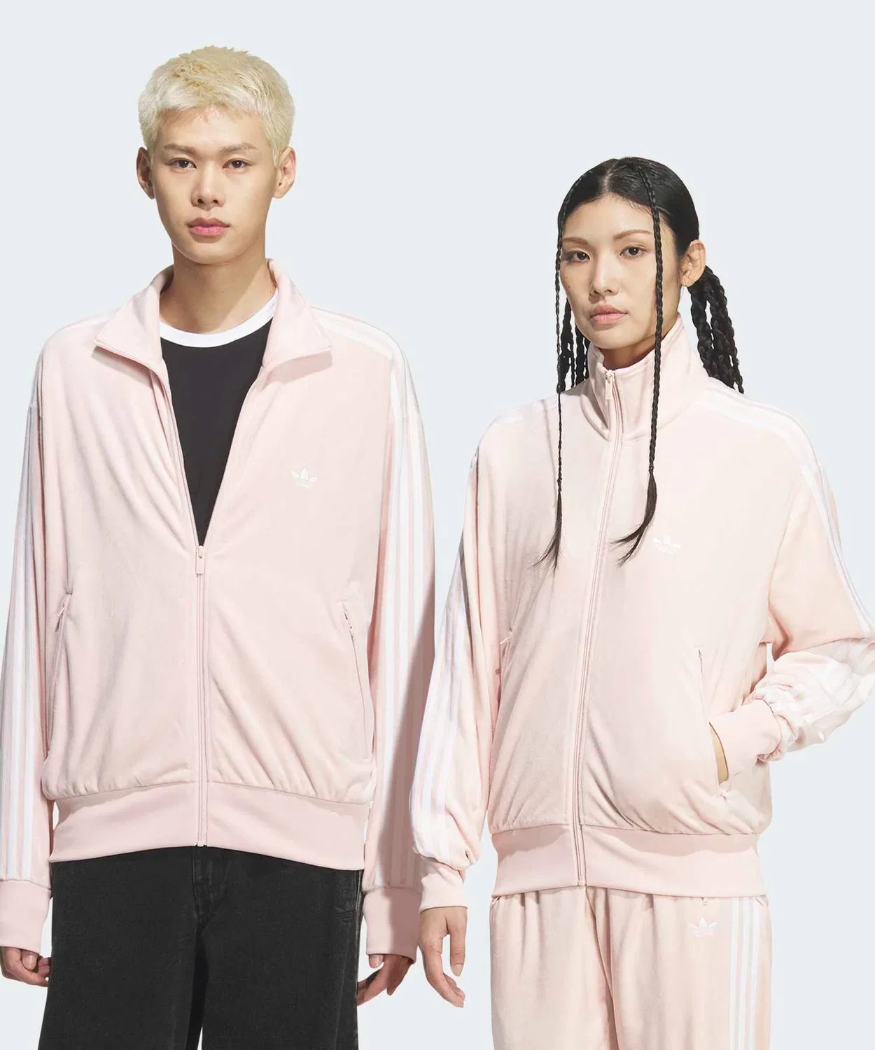 Женский/Мужской лонгслив-трактор Adidas Originals FB TT Velour, модель Firebird, Pink — фото 4