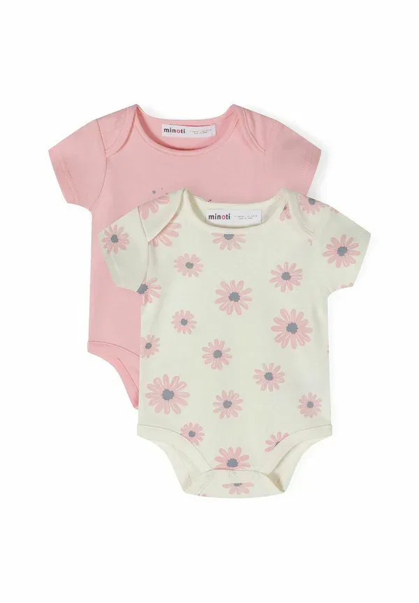 Футболка хлопковая 2 pack short sleeve Minoti, light pink, светло-розовый/кремовый — фото 2
