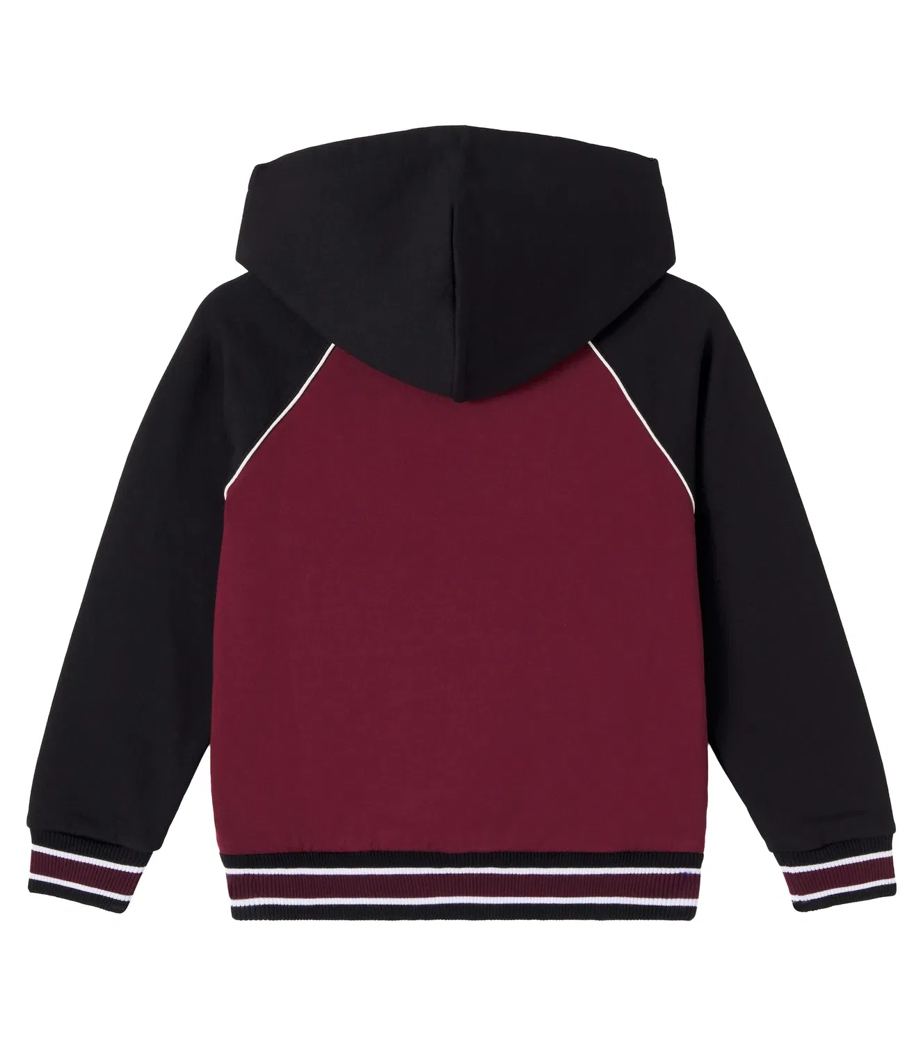 Толстовка хлопковая с вышитым логотипом Dolce&Gabbana Kids, бордовый — фото 4