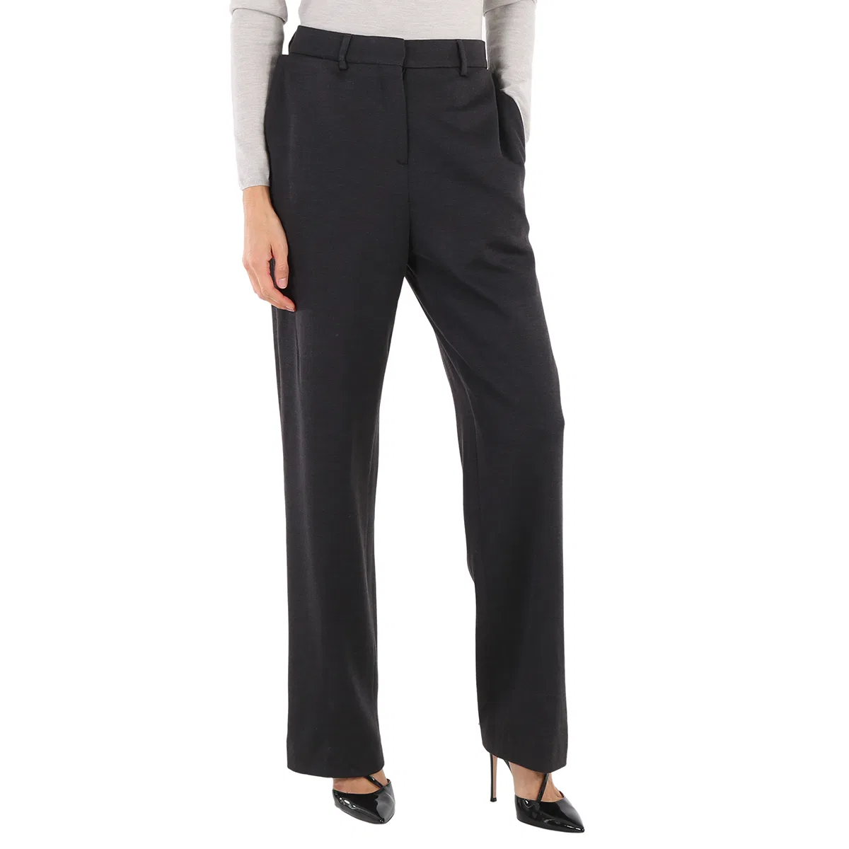 Брюки прямого кроя из кашемира Ladies Charcoal Grey Straight Cashmere Trousers Burberry, Charcoal Grey