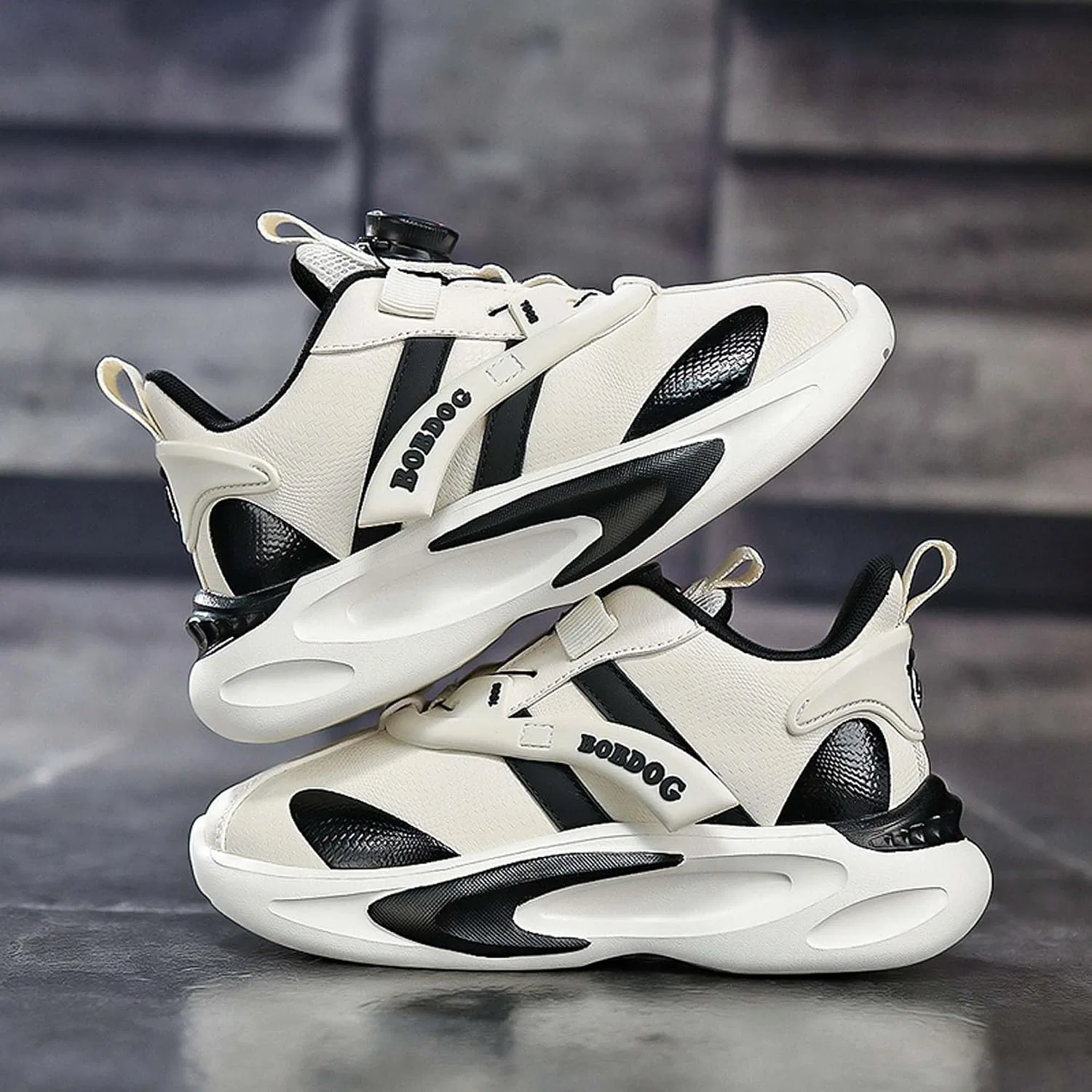 Детские кроссовки для девочек с вращающейся пряжкой ANGGOU, Off-White — фото 3
