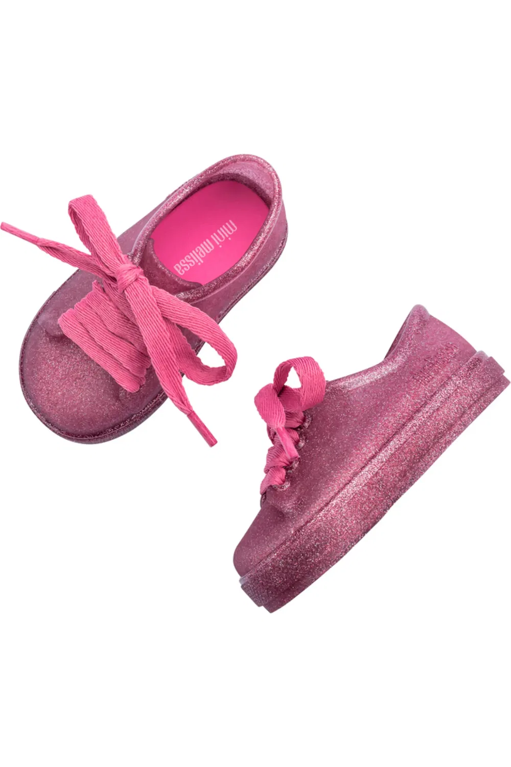 Кроссовки детские с фруктовым ароматом Hip Sneaker Mini Melissa, Glitter Pink — фото 4