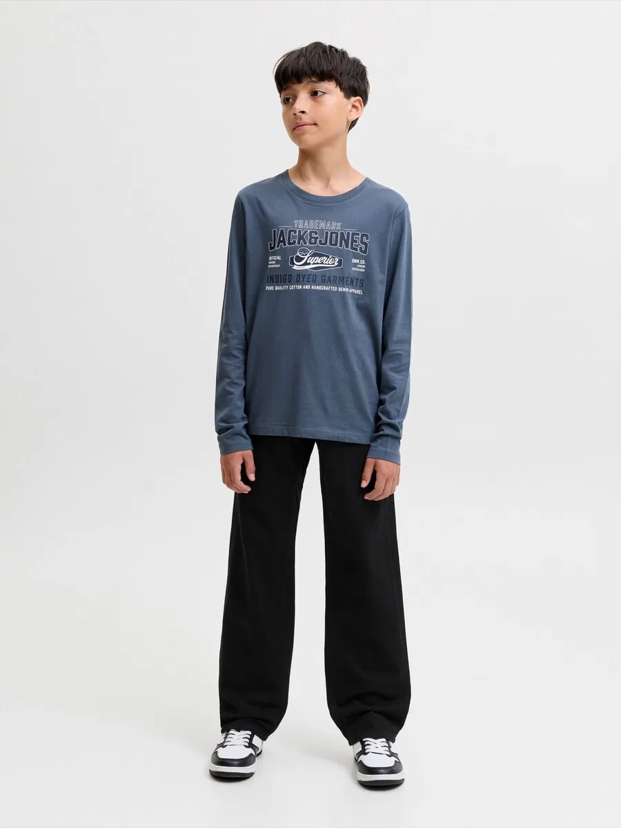 Шорты Jack & Jones Junior Baggy Jeans 'JJICHRIS JJORIGINAL' из черного денима — фото 4