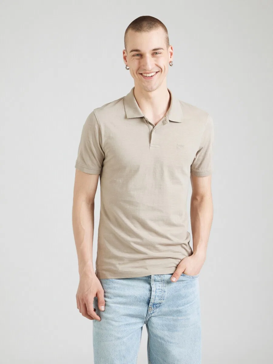 Рубашка LEVI'S 'Slim Housemark Polo Shirt' из шерсти белого цвета — фото 3