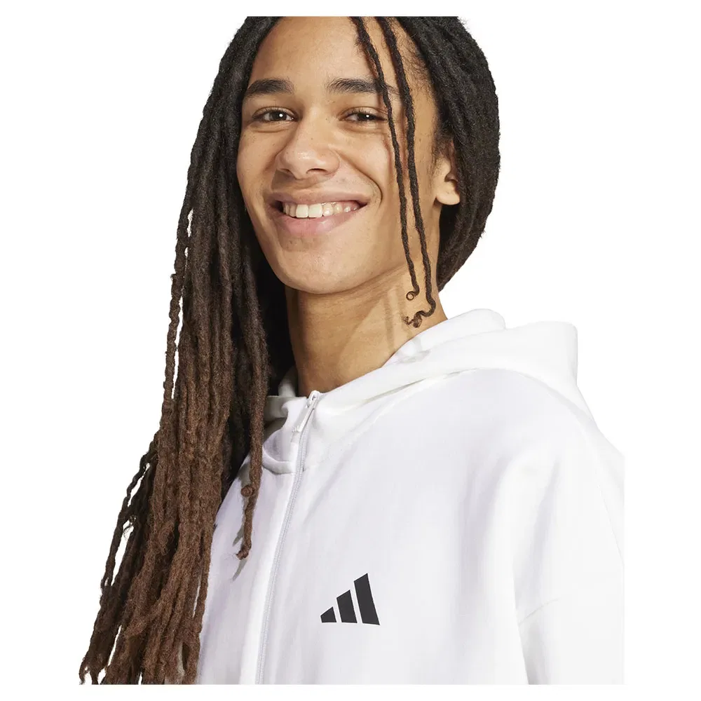 Худи на молнии с тремя полосками Future Icons Adidas, белый — фото 4
