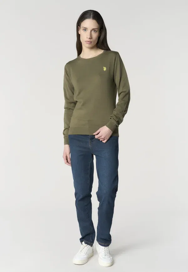 Джемпер хлопковый Jumper U.S. Polo Assn., Green, зеленый — фото 2