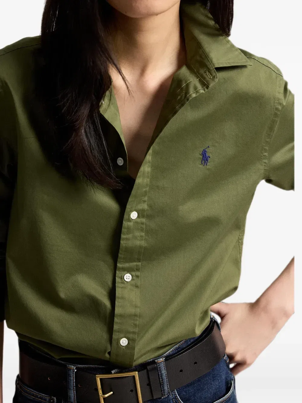 Классическая рубашка из хлопкового твила Polo Ralph Lauren, зеленый — фото 4