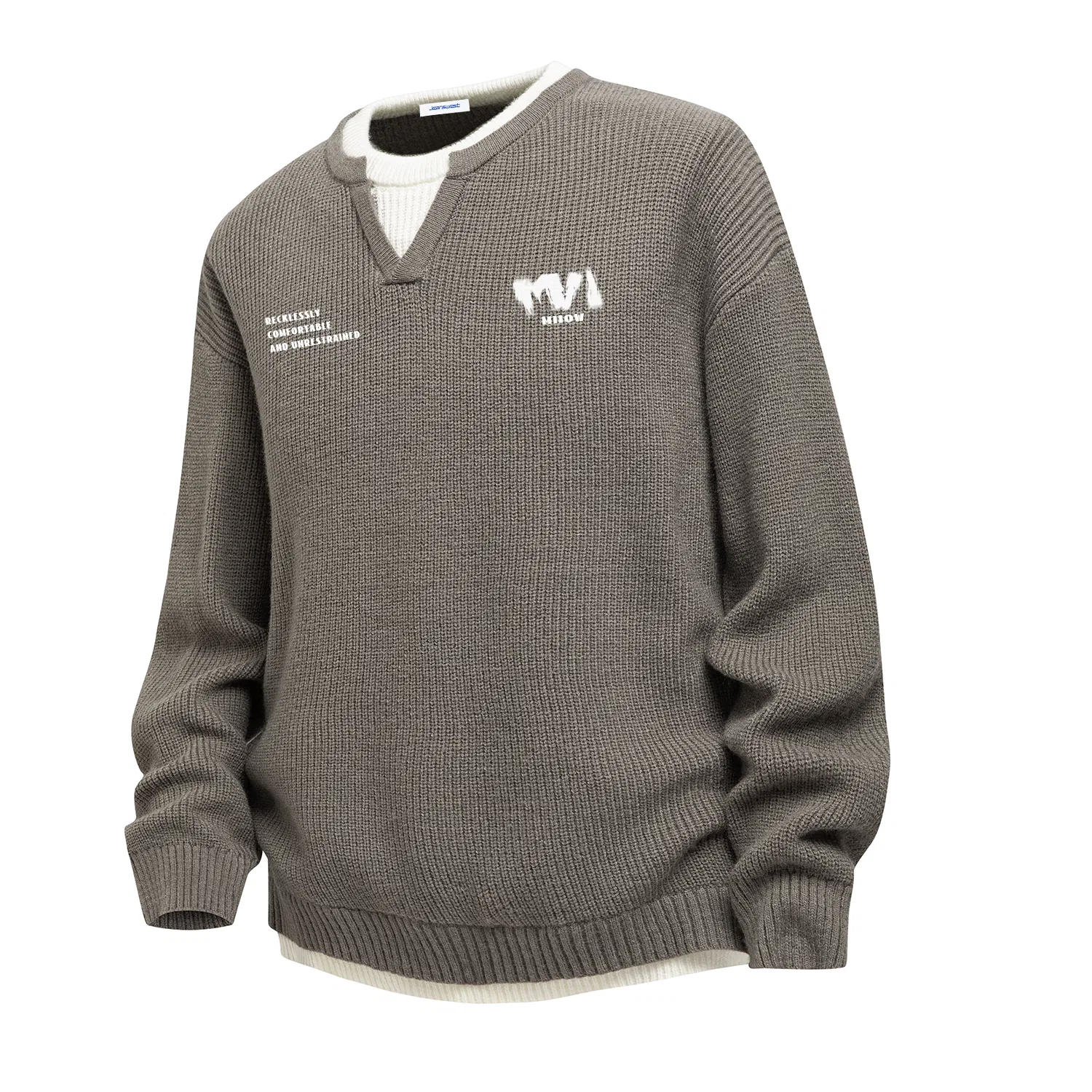 Детский свитер с двойным воротником Khaki Gray MIIOW