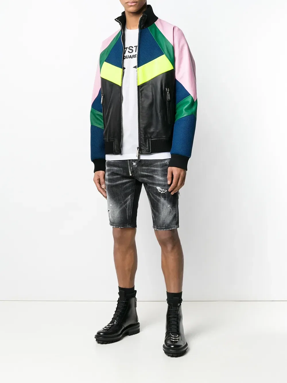 Джинсовые шорты с эффектом пертости Dsquared2, черный — фото 2
