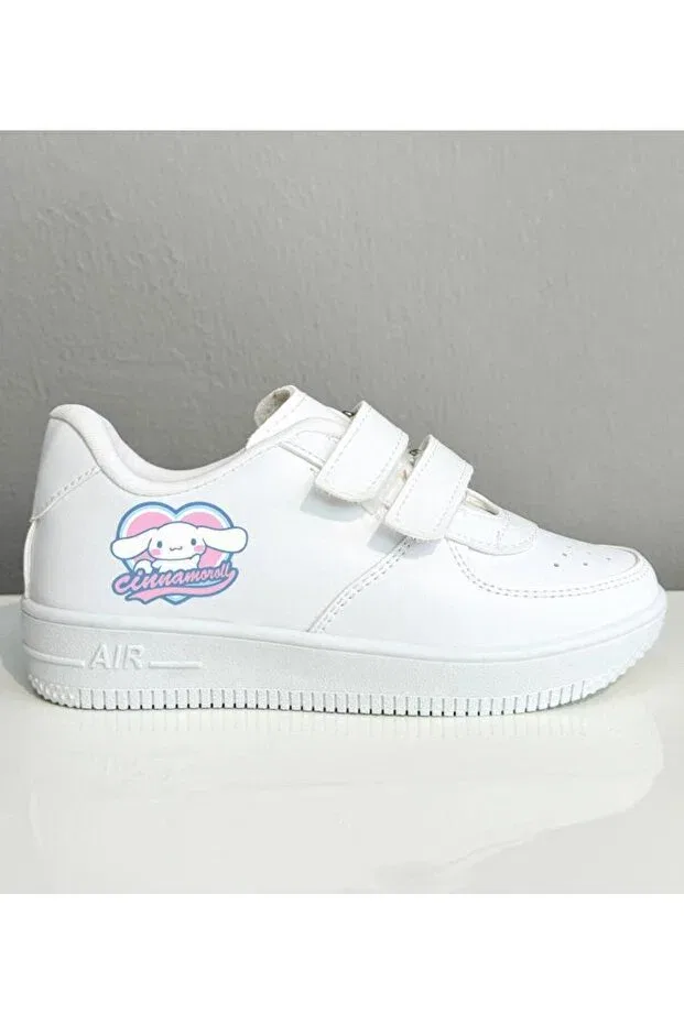 Детские кроссовки для девочек с принтом Cino cute heart printed velcro children's sneakers Mech Butik, White