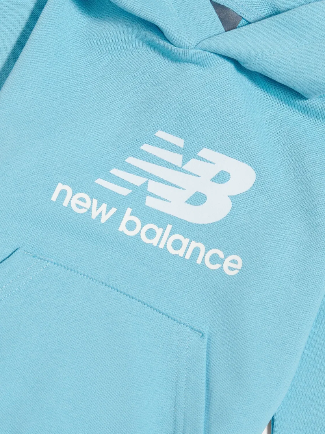 Худи New Balance с логотипом Stacked Logo, хлопок, Coral Blue — фото 3