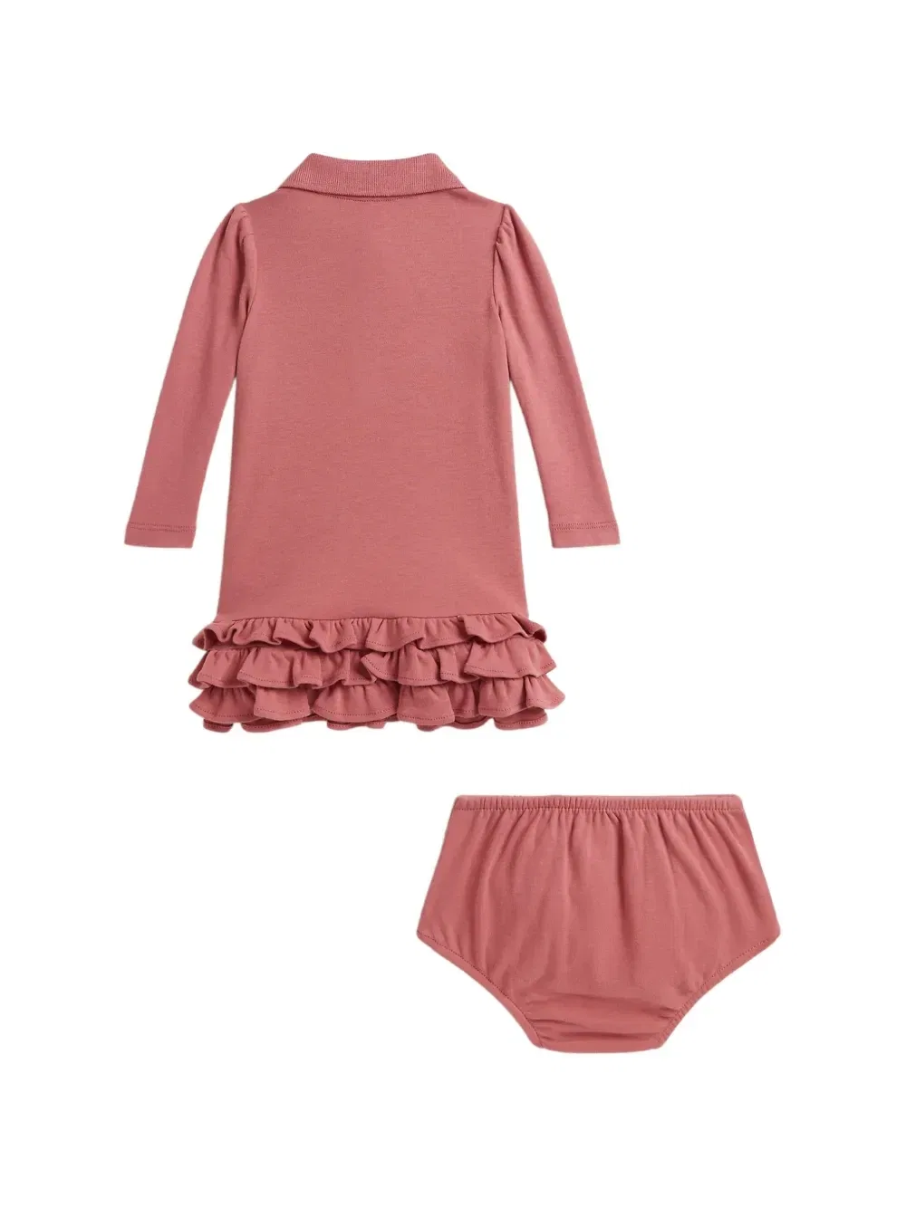 Длинное платье с оборками Polo Ralph Lauren Kids, розовый — фото 2