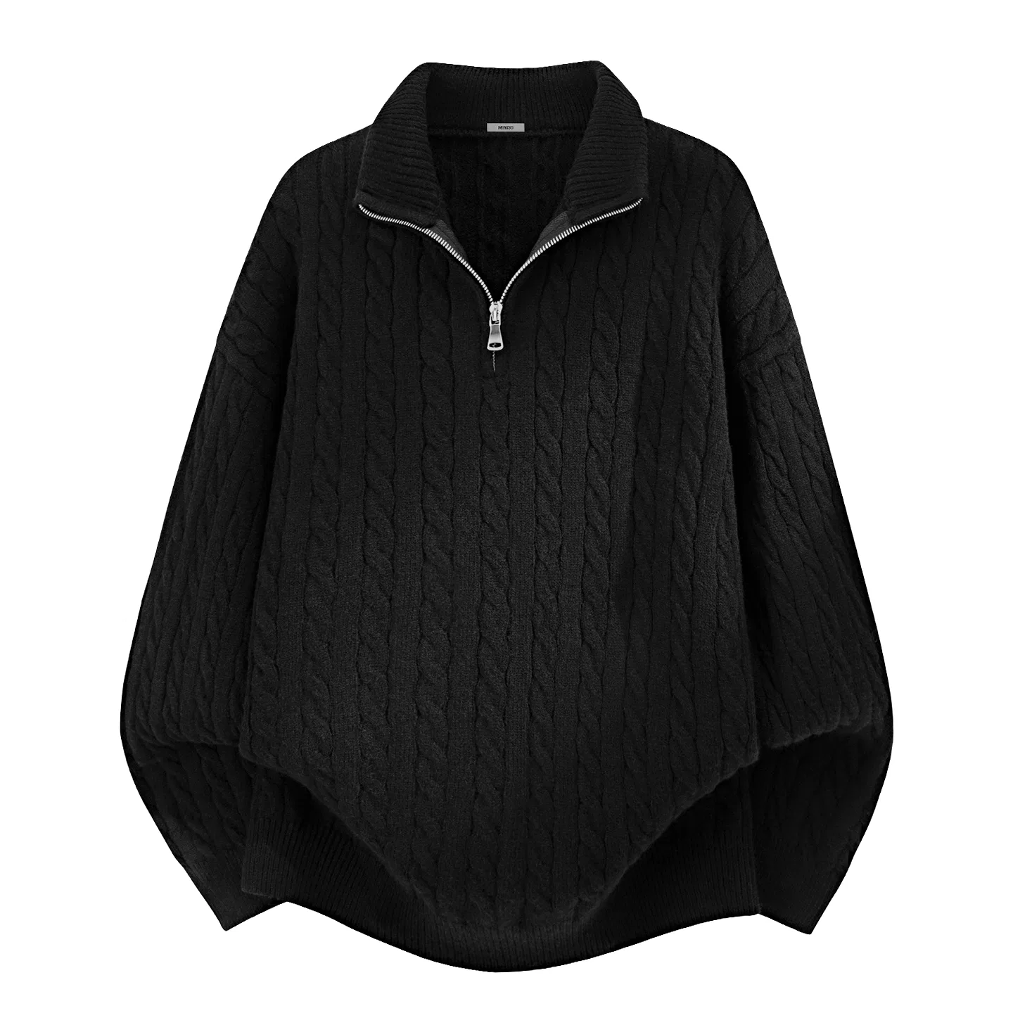 Детский свитер половинный открытый воротник утолщенный MINISO, Dark Gray — фото 3