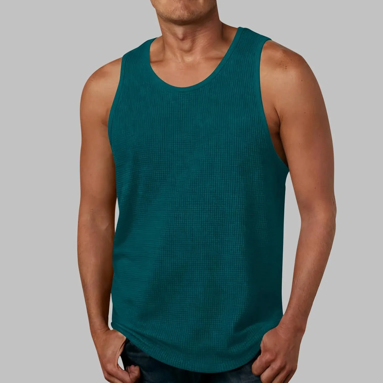 Мужская майка-борцовка для фитнеса Y-back Slim Fit, Army Green — фото 2