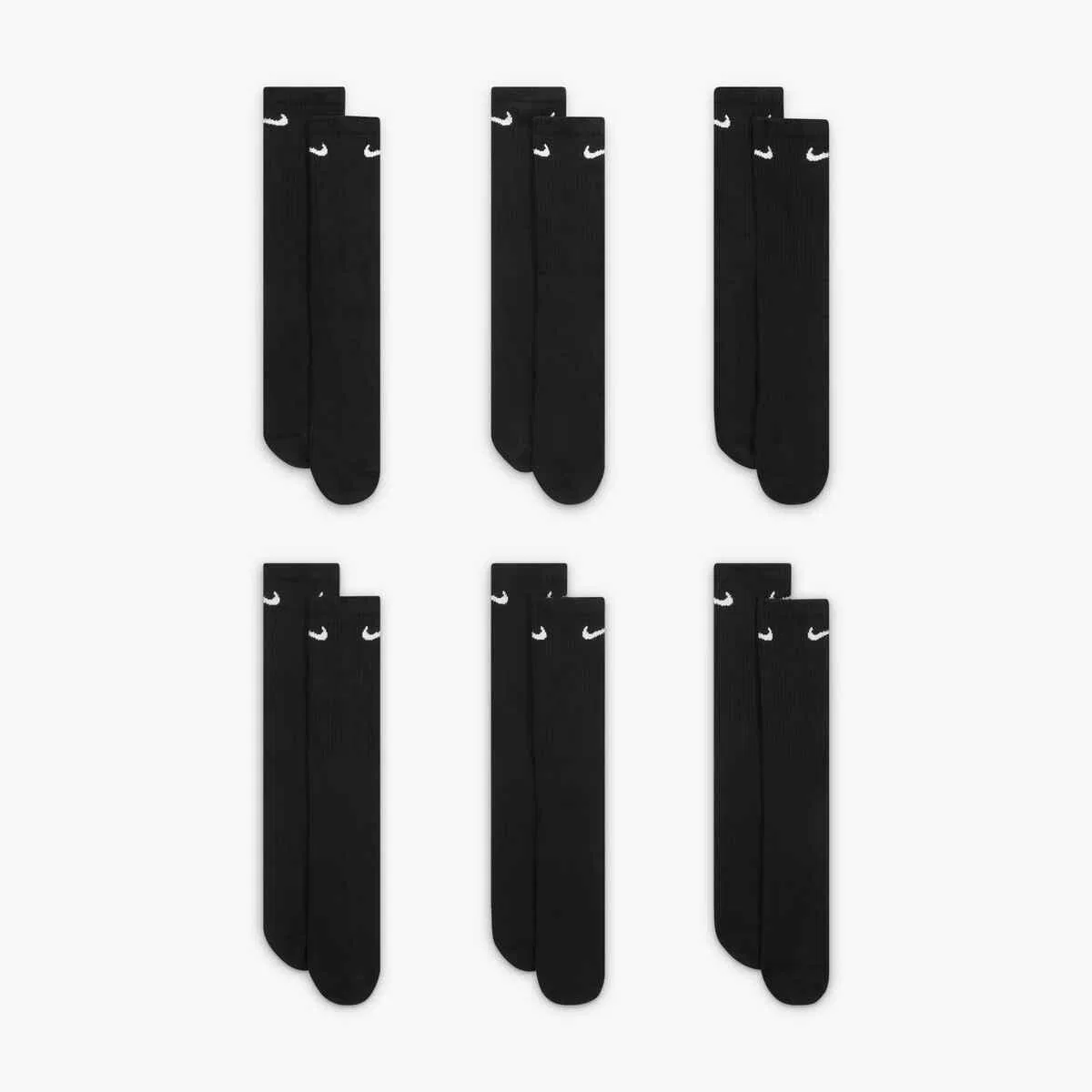 Женские носки с длинным голенищем Nike Everyday Cotton Cushioned Crew, Цвет: Schwarz — фото 4