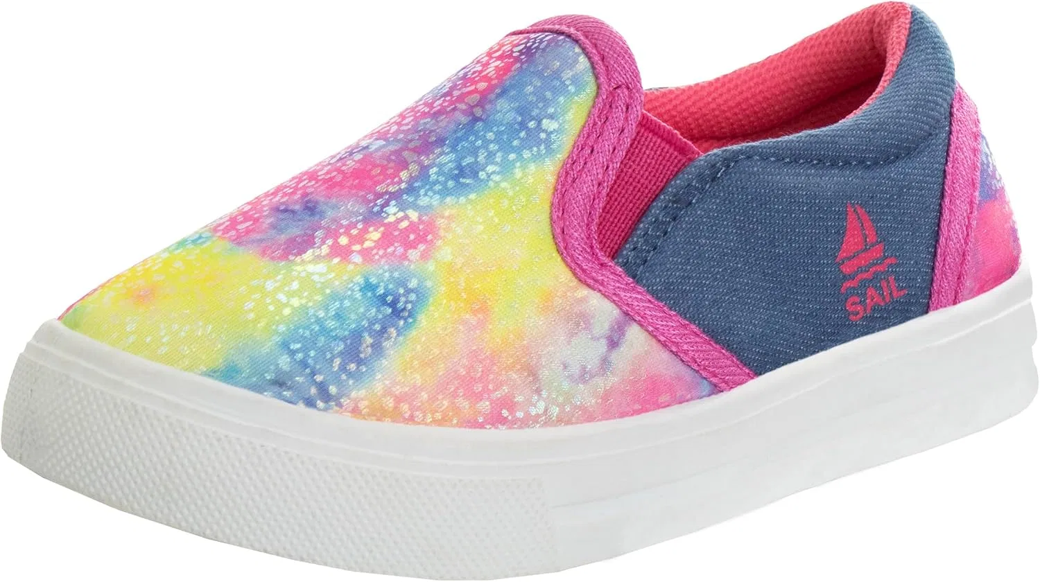 Детские кеды для девочек без шнуровки SAIL, Pink Denim
