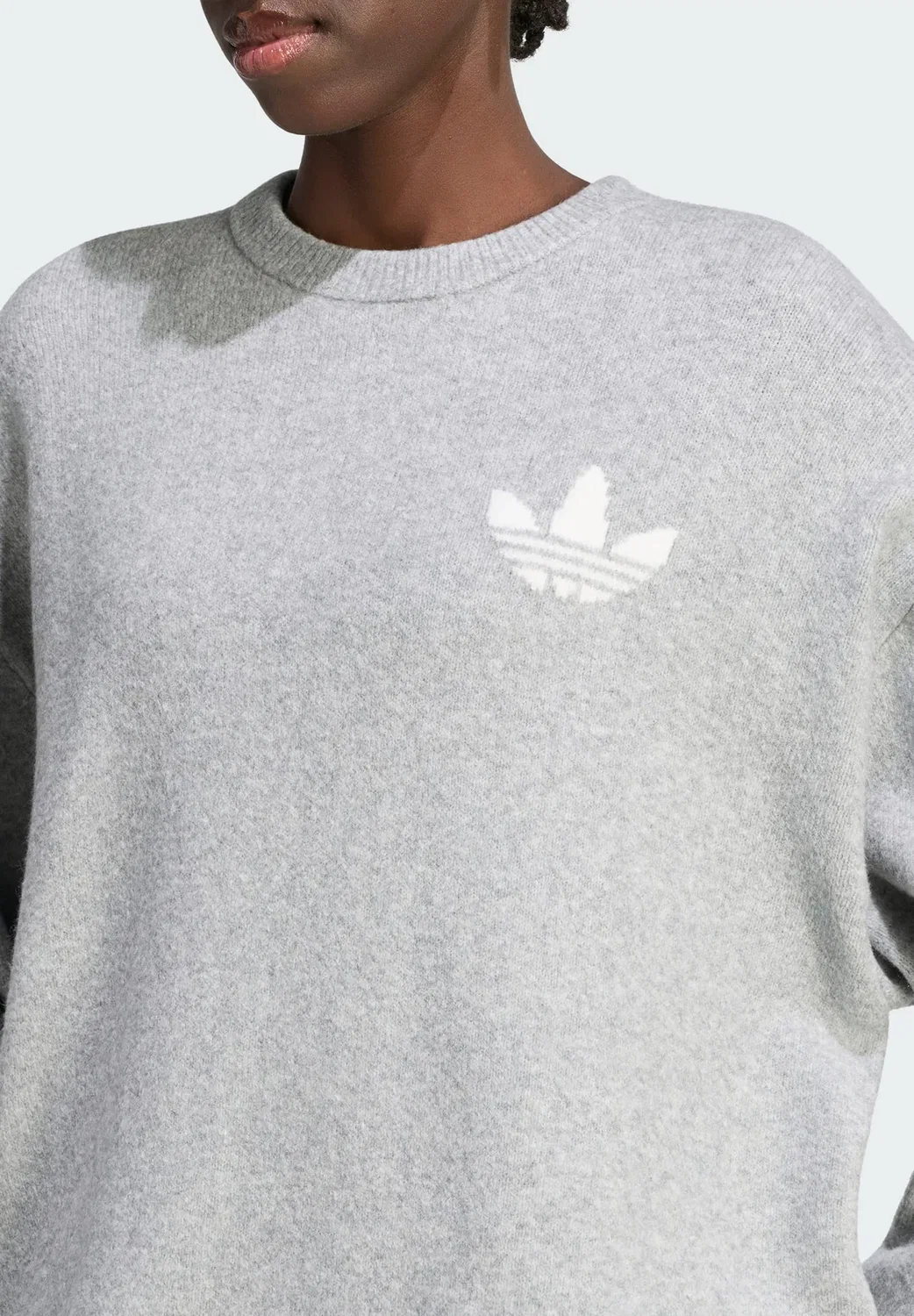 Вязаный свитер - джемпер Adidas Originals, Medium Grey Heather — фото 3