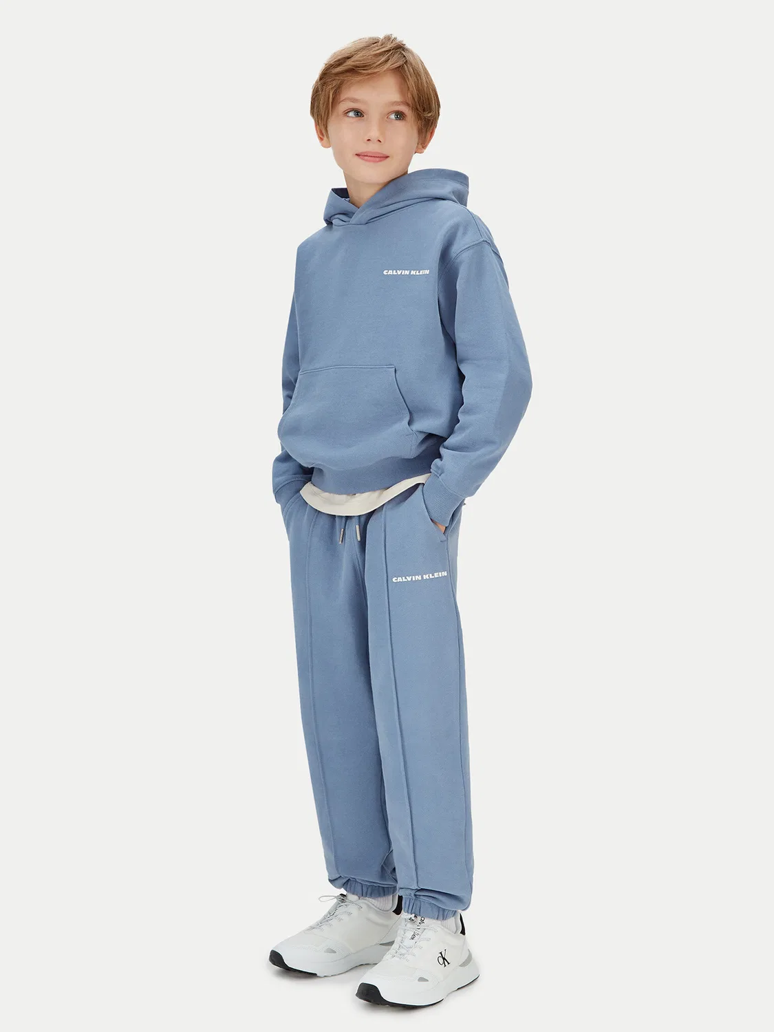 Спортивные брюки свободного кроя для мальчика Pintuck Calvin Klein Jeans, синий — фото 2
