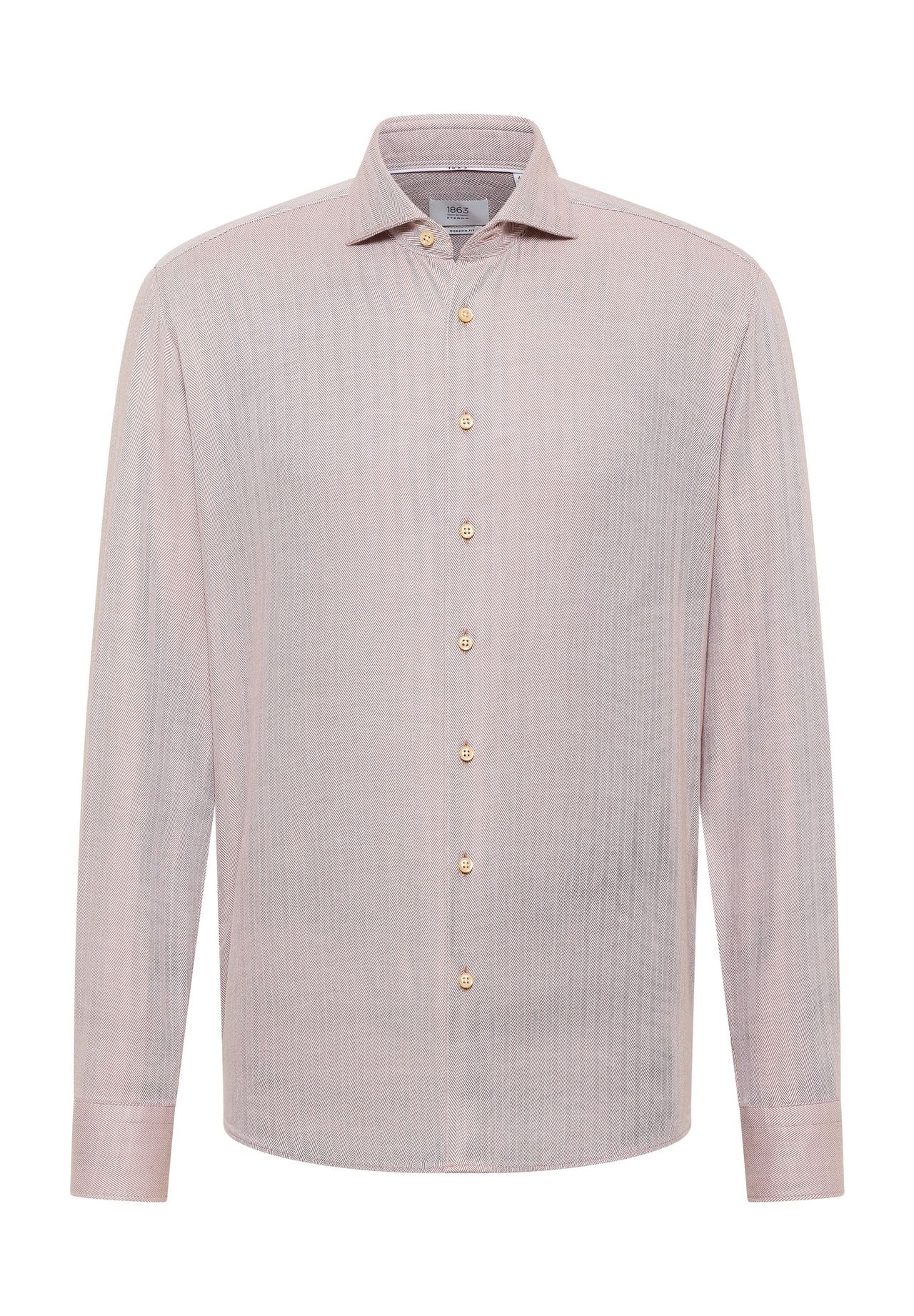 

Рубашка с узором «елочка» MODERN FIT ETERNA, ореховый