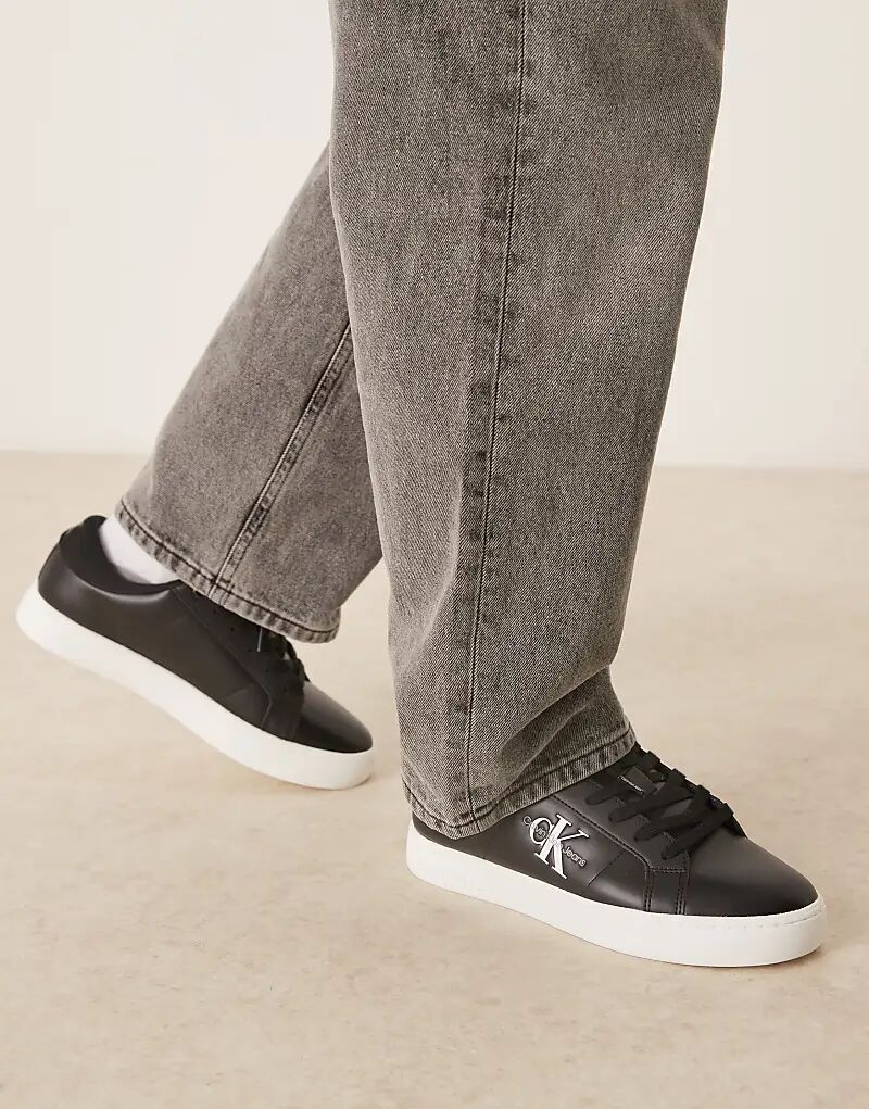 

Классические кожаные кроссовки Calvin Klein Jeans Cupsole черного и белого цветов
