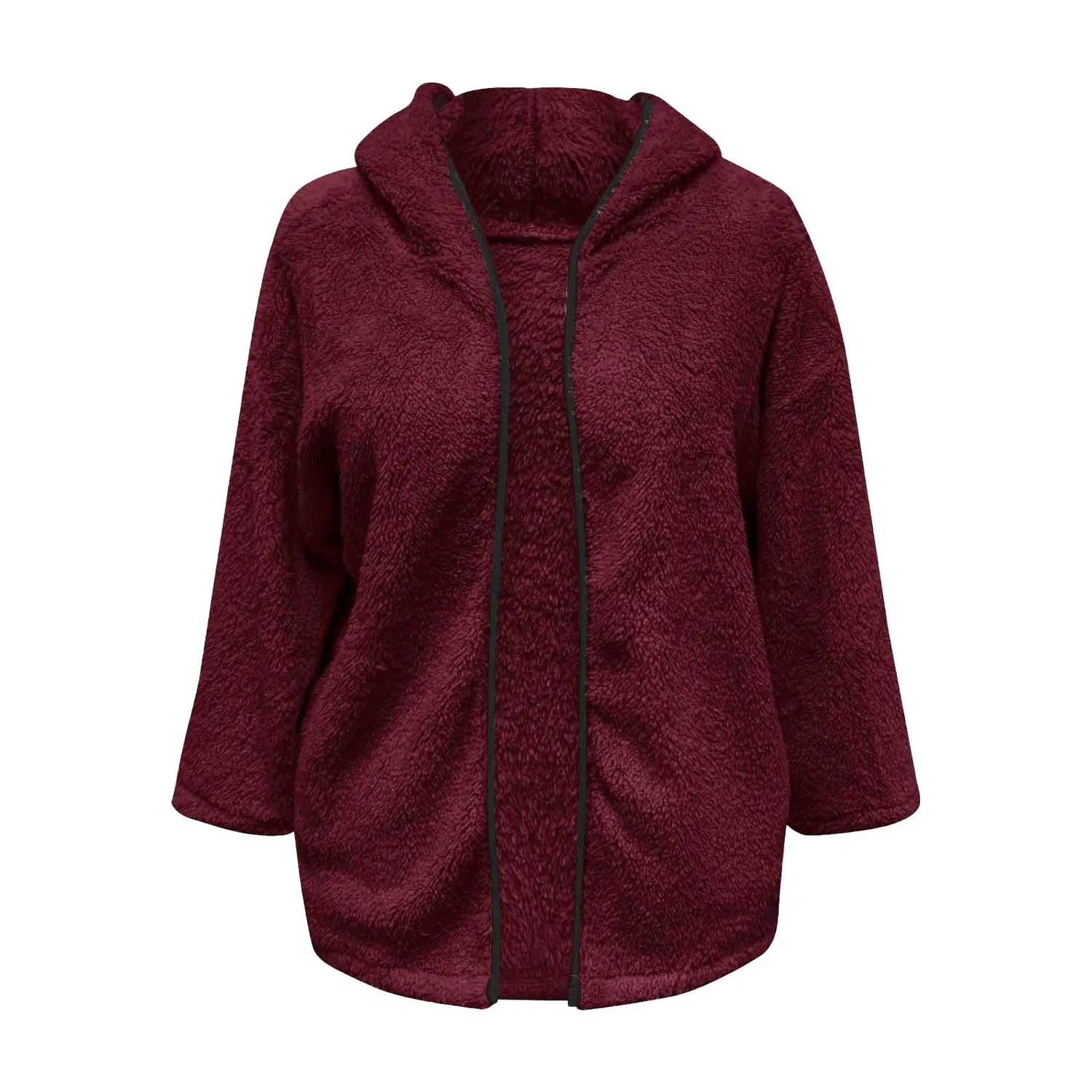 Женское пальто с длинным рукавом из плотного трикотажа, Rosso — фото 4
