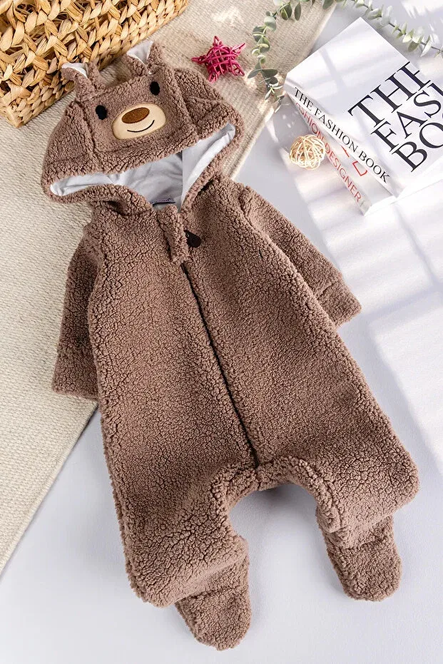 Детский комбинезон из плюша с капюшоном Babymod, Brown