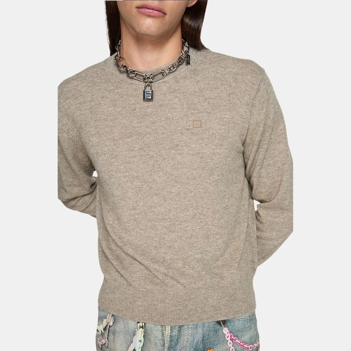 Свитер с логотипом Acne Studios, Taupe — фото 3