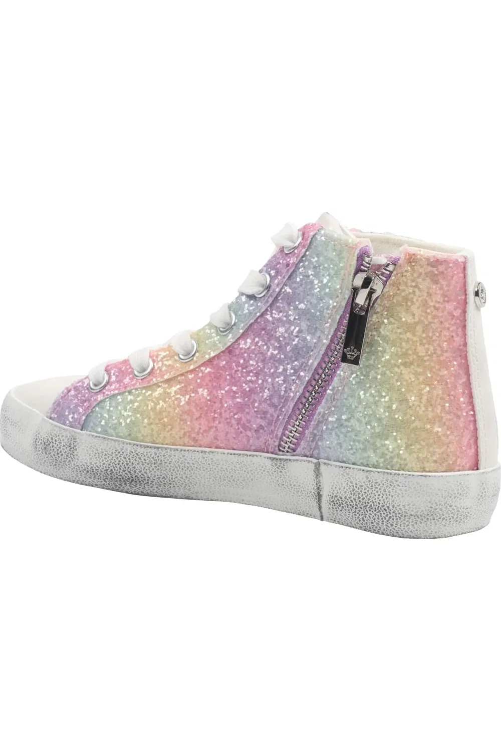 Детские кроссовки высокие с блестками Taralyn Nina, Multi Glitter — фото 2