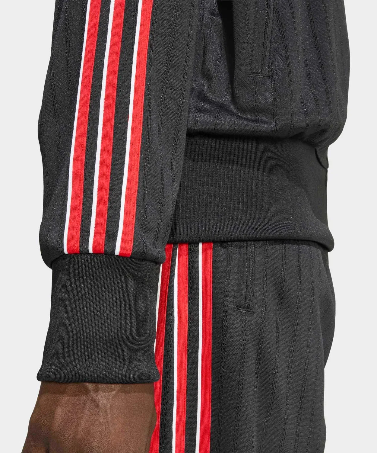 Мужская куртка-трактор с принтом Firebird Loose Pinstripes Adidas, Black — фото 4