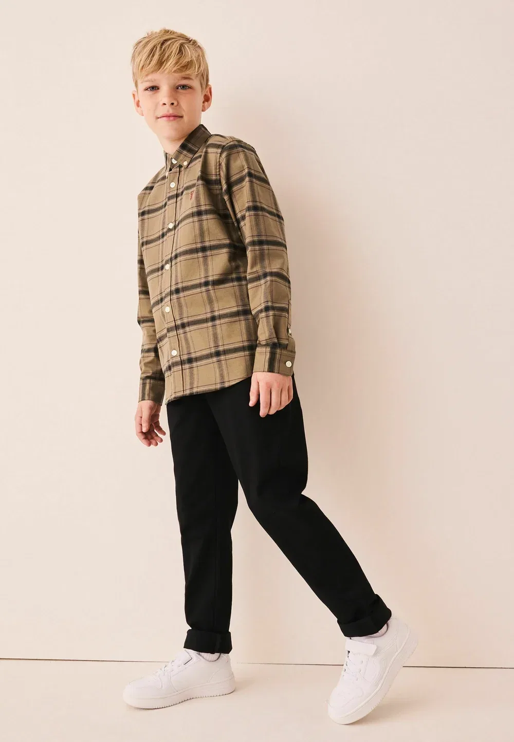 Рубашка оксфорд с длинным рукавом Next, Chocolate Brown Check