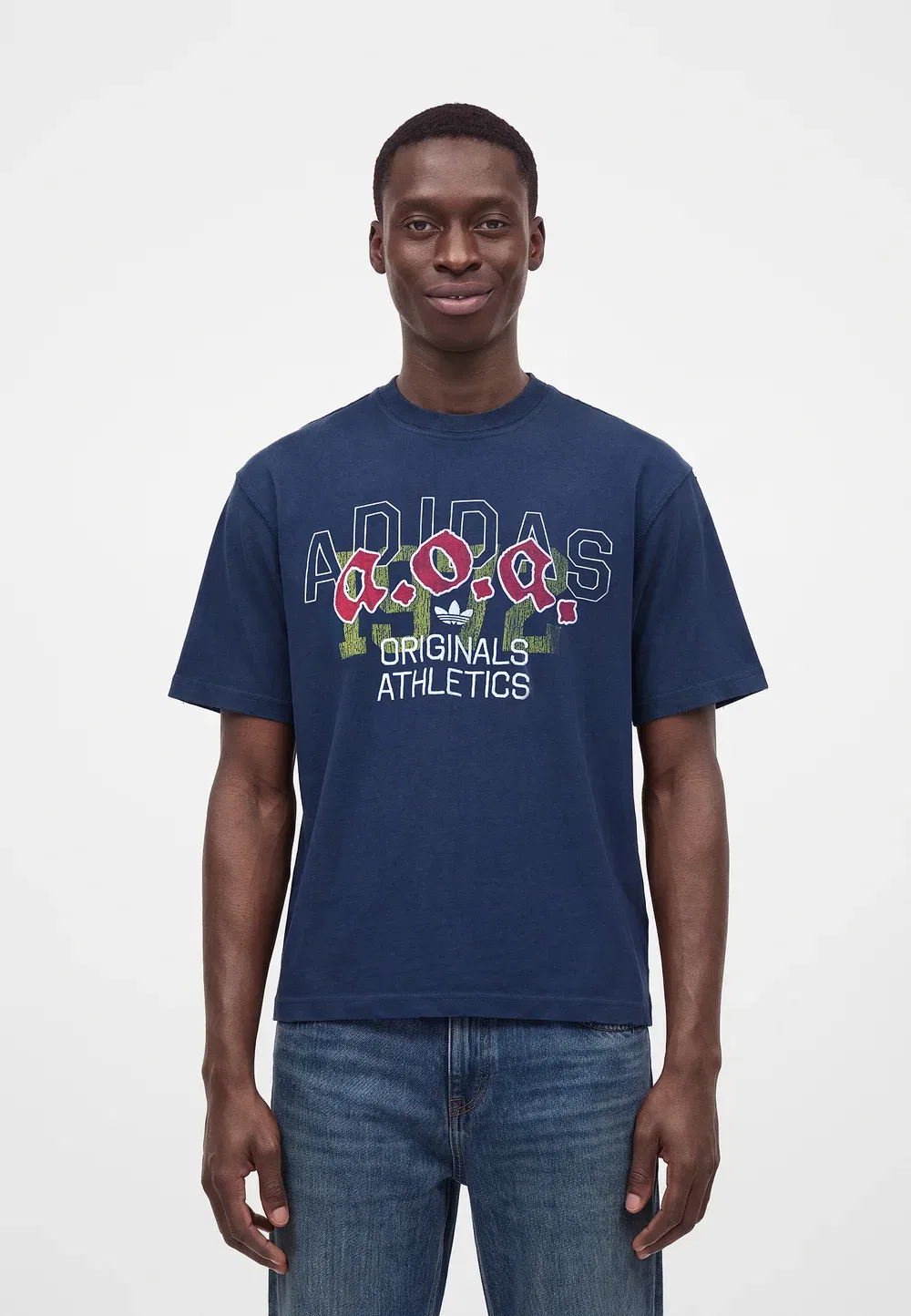 Оригинальная футболка унисекс с принтом Adidas Originals, Night Indigo — фото 3
