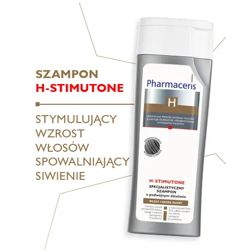 Pharmaceris H-Stimutone специальный шампунь двойного действия, замедляющий процесс поседения и стимулирующий рост волос, 250 мл — фото 3