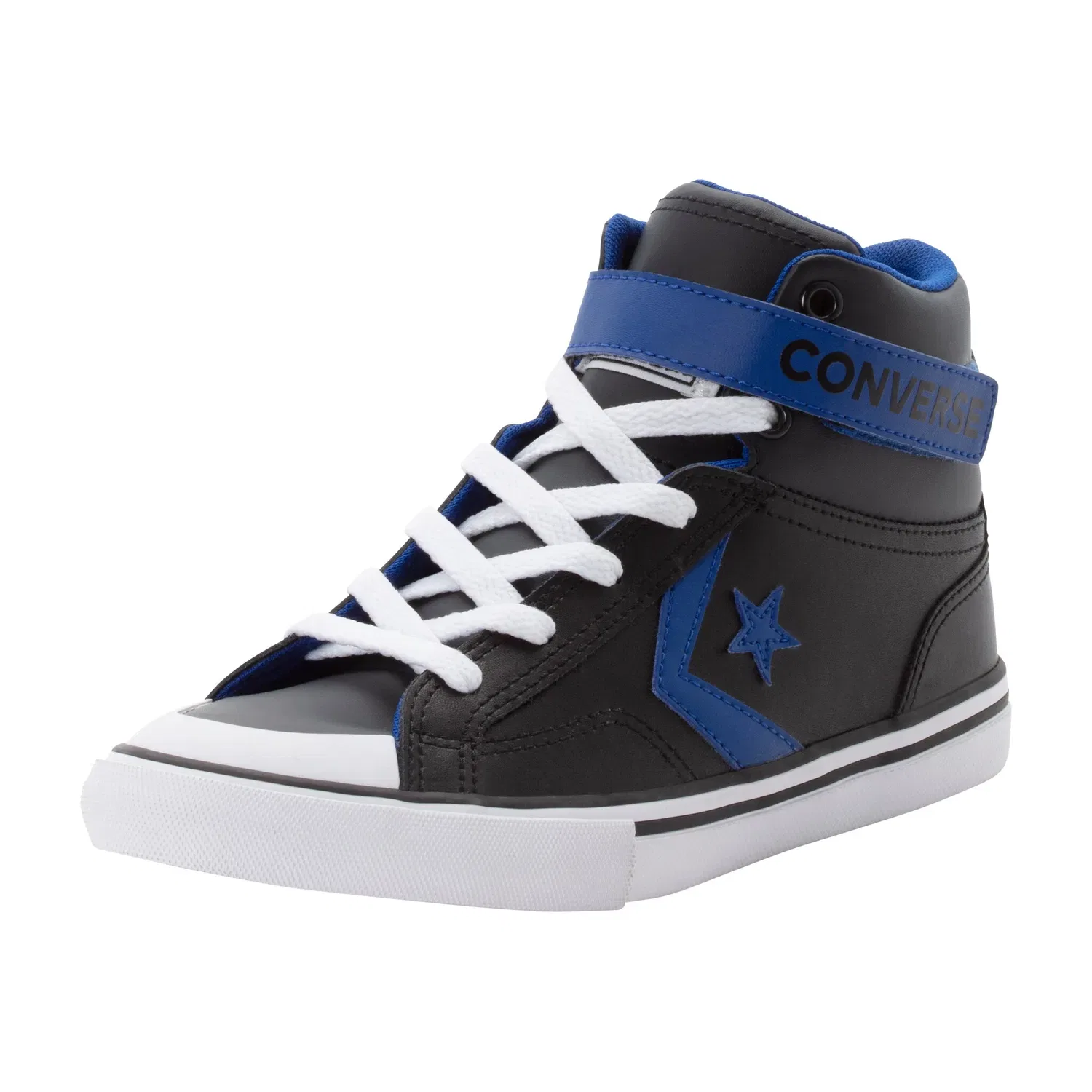 Детские кеды с ремешком Converse PRO BLAZE STRAP LEATHER, Black/Blue/White