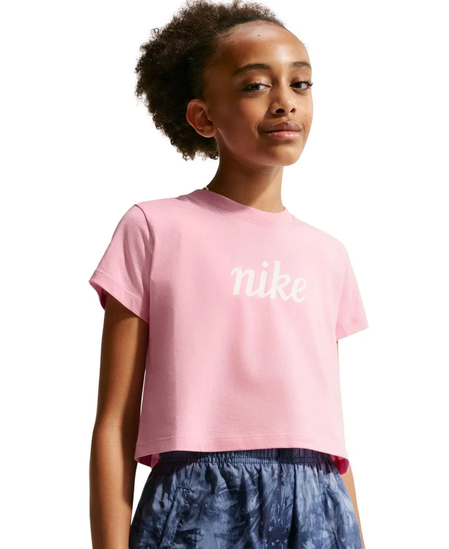 Футболка Nike Sportswear с укороченным низом, Med Soft Pink — фото 3