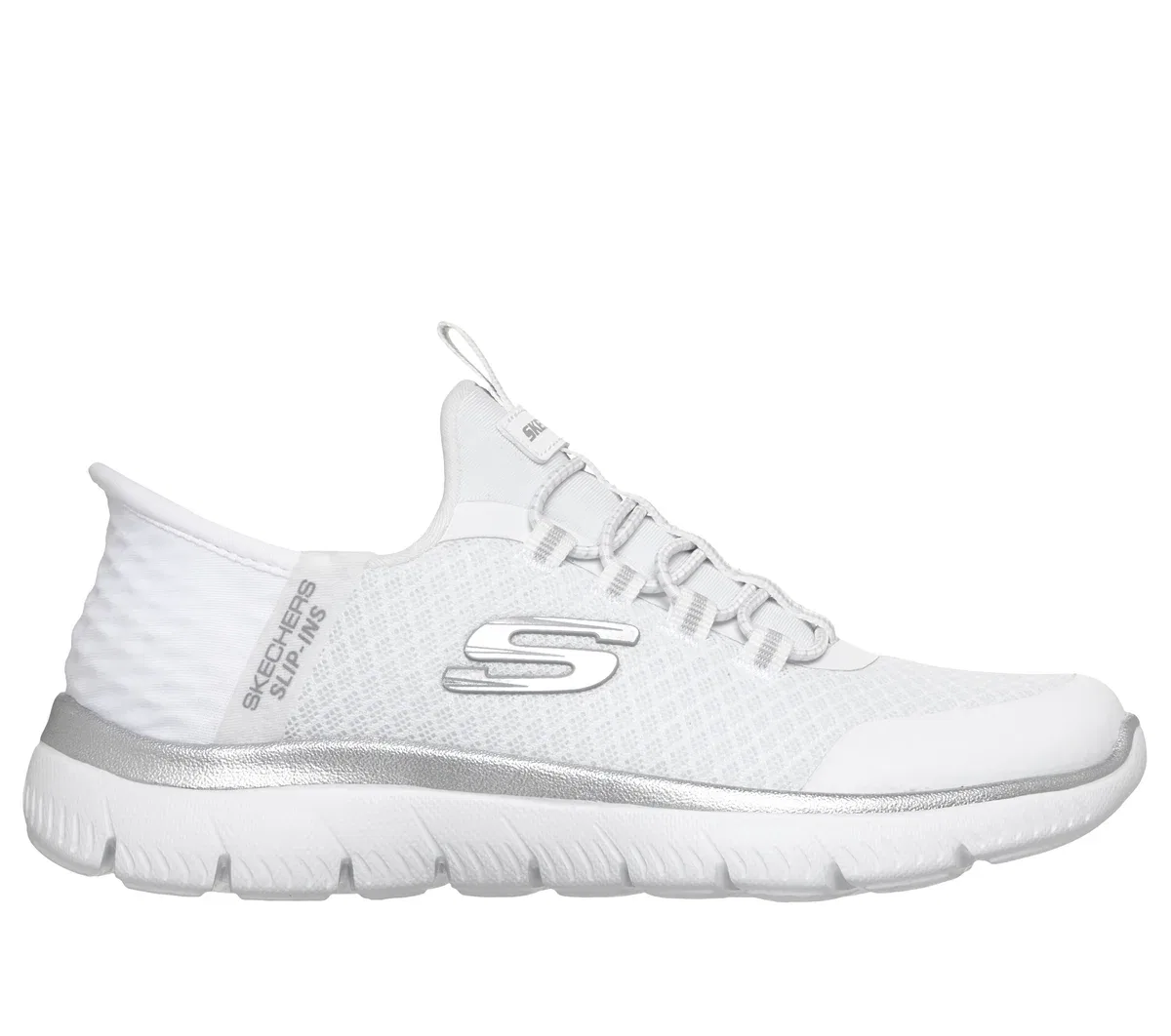 Детские слипоны Summits Skechers, белый/серебристый