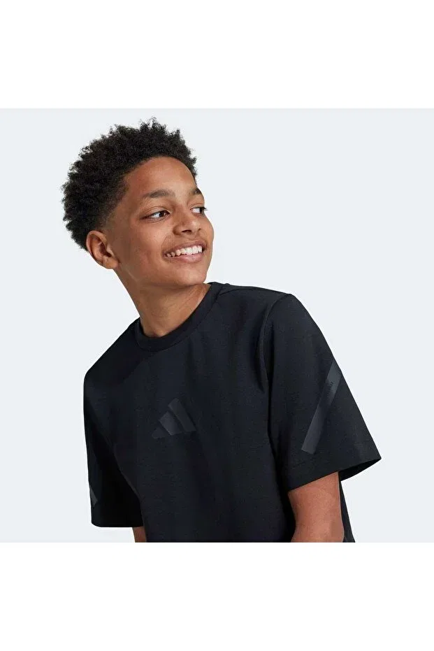 Детская футболка для девочек хлопковая Z.N.E. children's black t-shirt Adidas, Black Black — фото 4