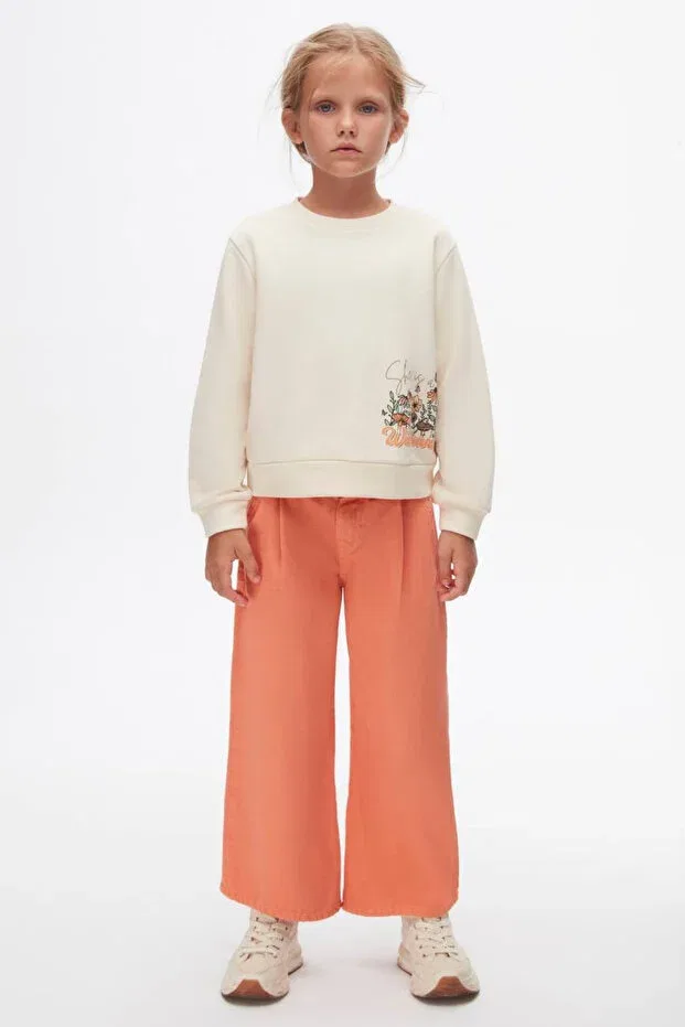 Детские брюки для девочек широкие с высокой талией Nk Kids, Orange