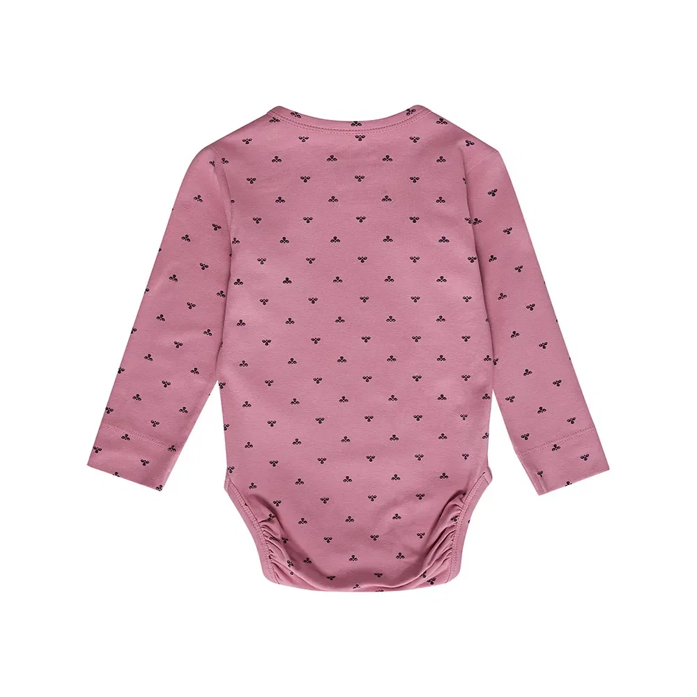 Боди с длинным рукавом Mini Bee AOP Hummel, розовый — фото 2